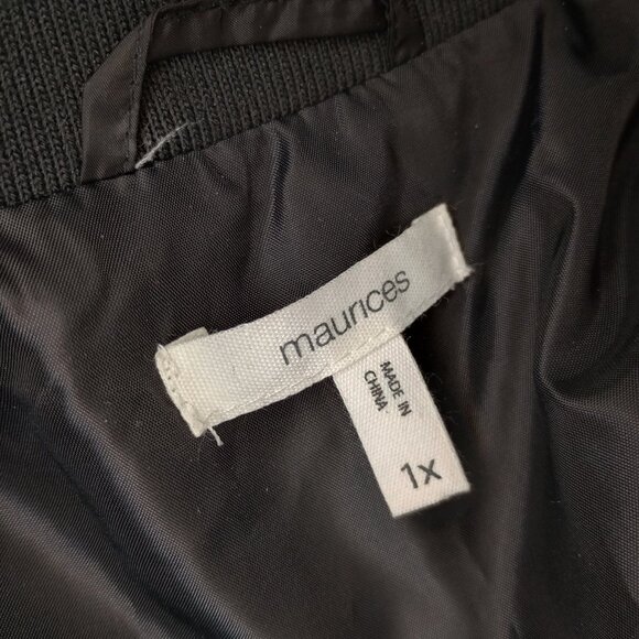 Maurices Womens Size 1X Black Jacket Zips, Pockets - Picture 10 of 10